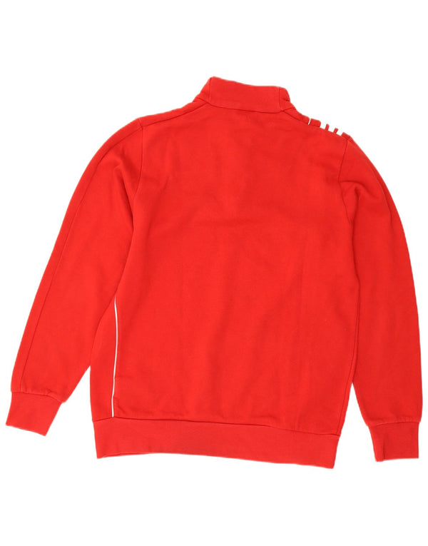 Adidas - Sudadera con cremallera y cuello para niño (15-16 años), color rojo, algodón