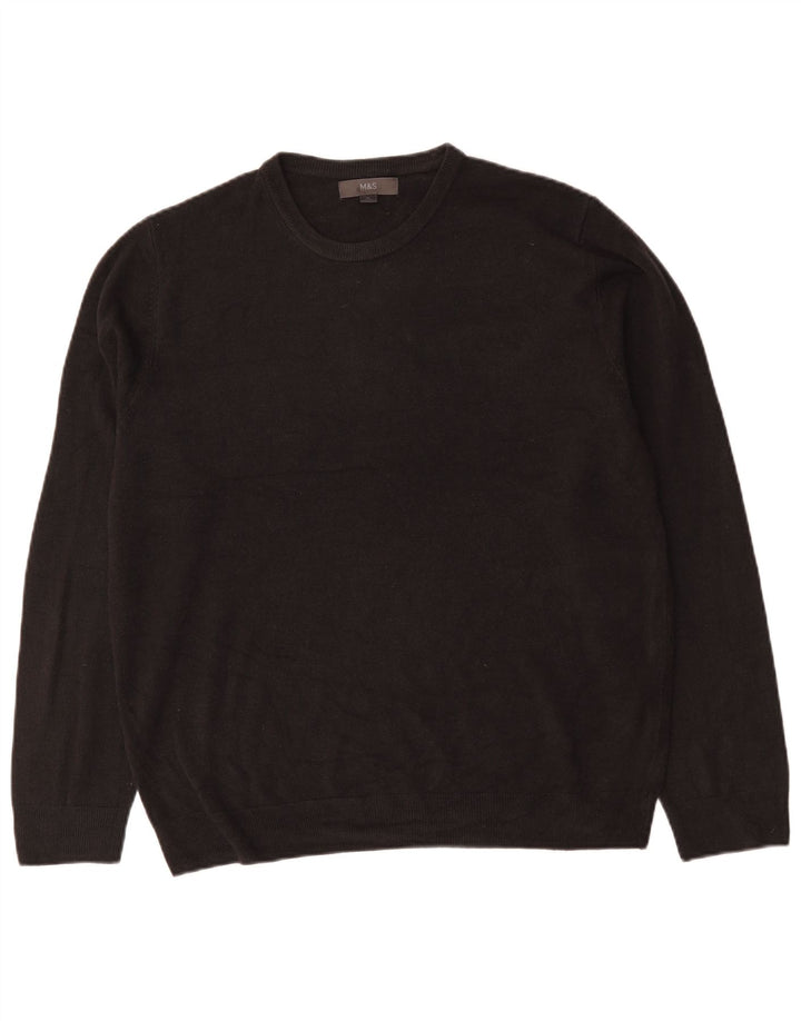 Marks & Spencer Jersey de Cuello Redondo para Hombre XL Acrílico Negro