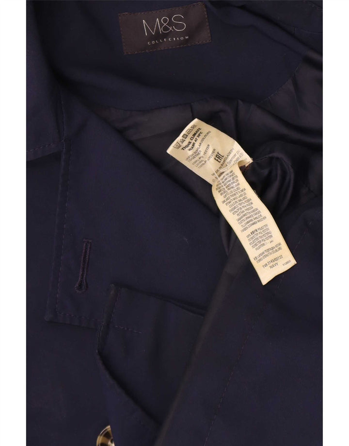 Marks & Spencer Gabardina corta para mujer UK 44 Grande Poliéster azul marino