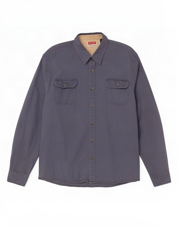 Camisa Wrangler Hombre 2XL Algodón Azul