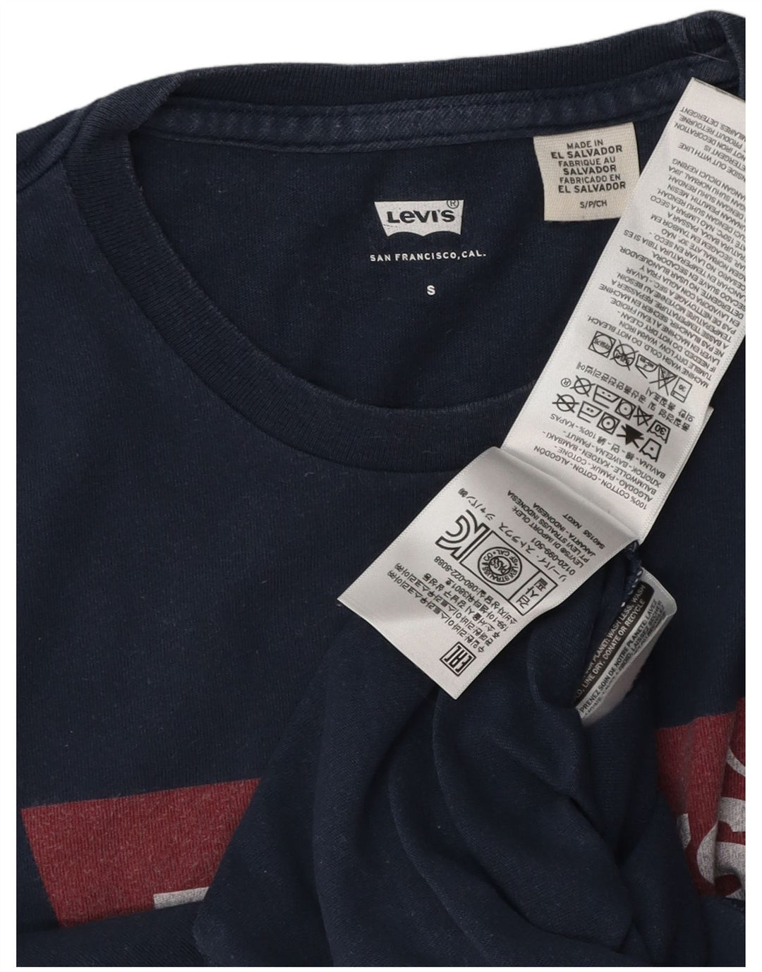Levi's Camiseta gráfica para hombre Top pequeño de algodón azul marino