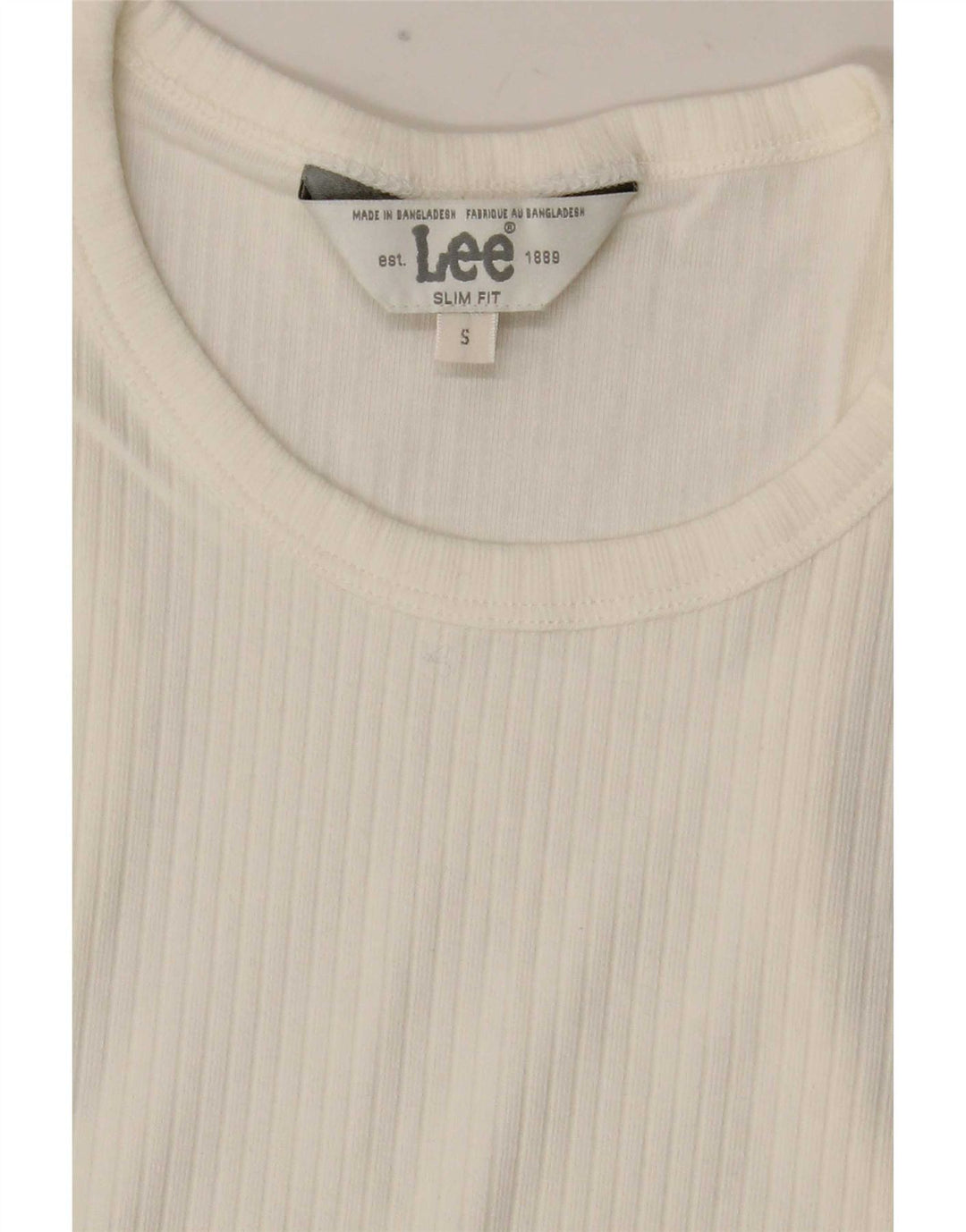Camiseta sin mangas Lee Crop Slim Fit para mujer UK 8 Small Blanco