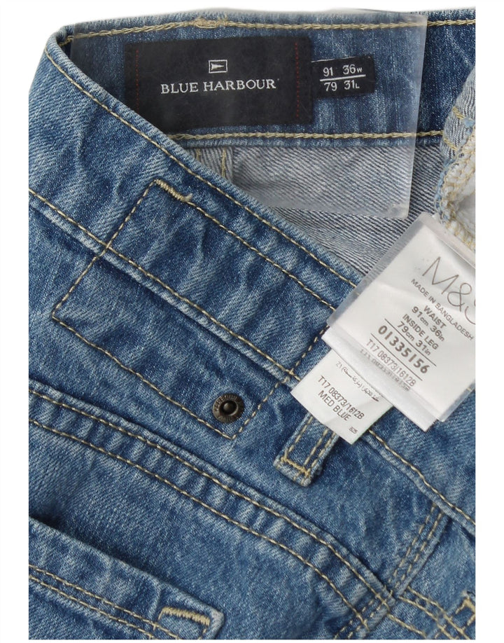 Marks & Spencer Vaqueros rectos azules Harbor para hombre W36 L31 Algodón azul