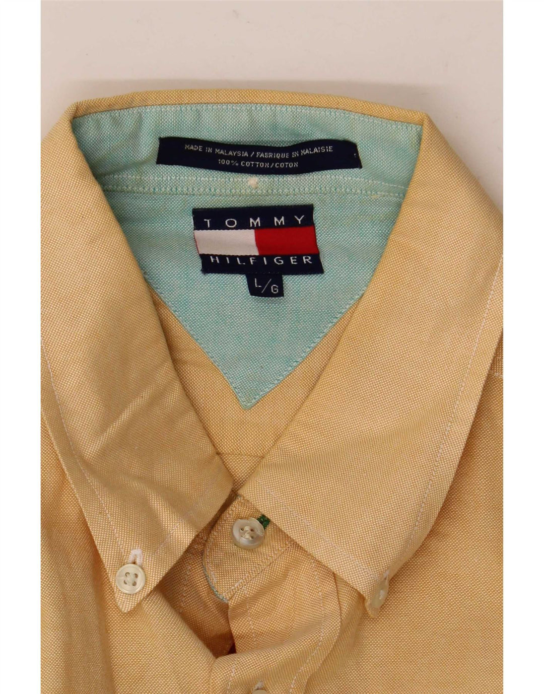 Camisa Tommy Hilfiger Hombre Grande Algodón Amarillo