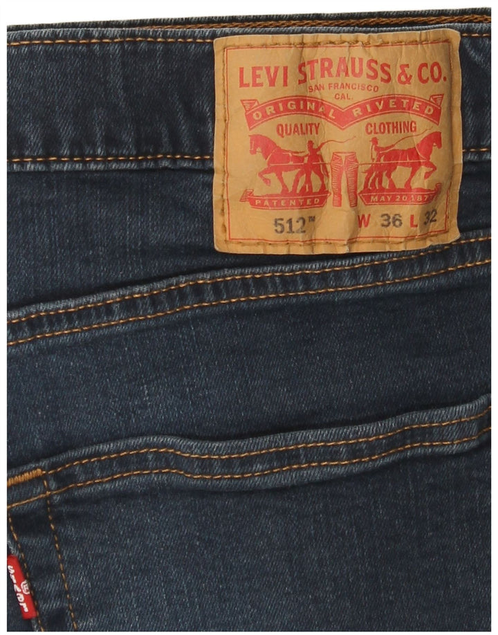 Levi's Hombre 512 Slim Tapered Jeans W36 L32 Algodón Azul Marino