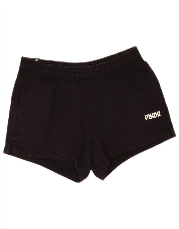 Puma - Pantalones cortos deportivos para mujer, talla 40, algodón negro mediano