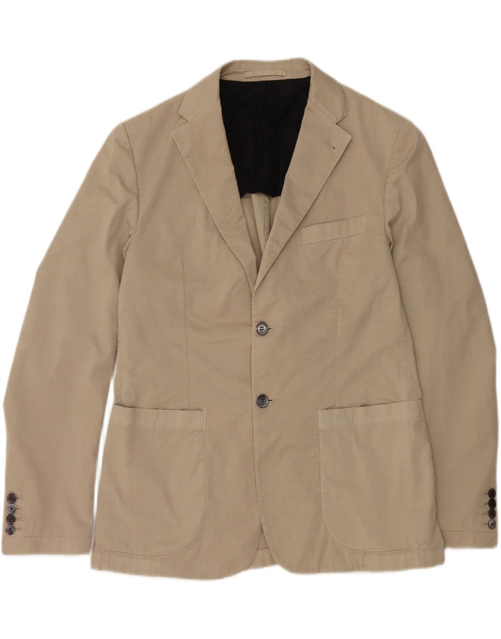 AQUASCUTUM Chaqueta tipo blazer de 2 botones para hombre UK 44 2XL Algodón beige