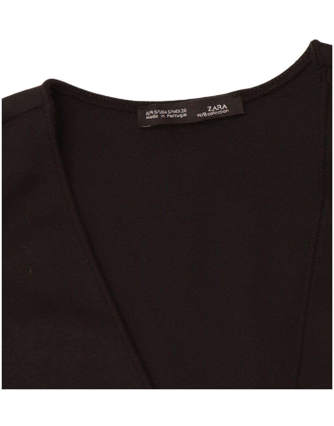 Zara Blusa Corta Sin Mangas para Mujer Top UK 8 Small Negro