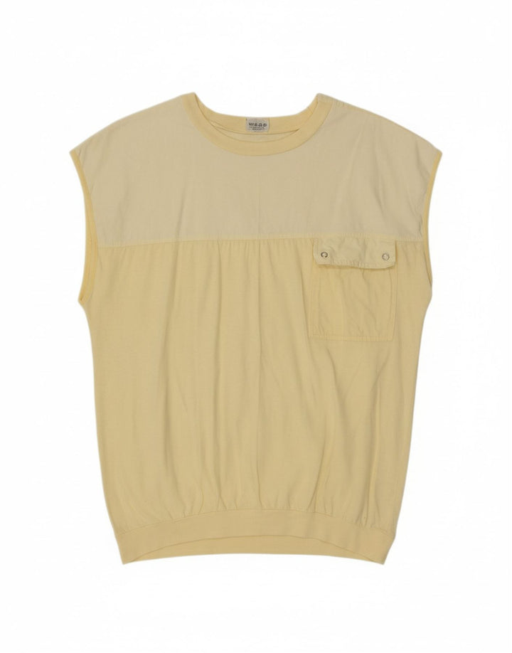 FIXED RIVET Womens Blouse Top UK 18 XL Yellow Cotton