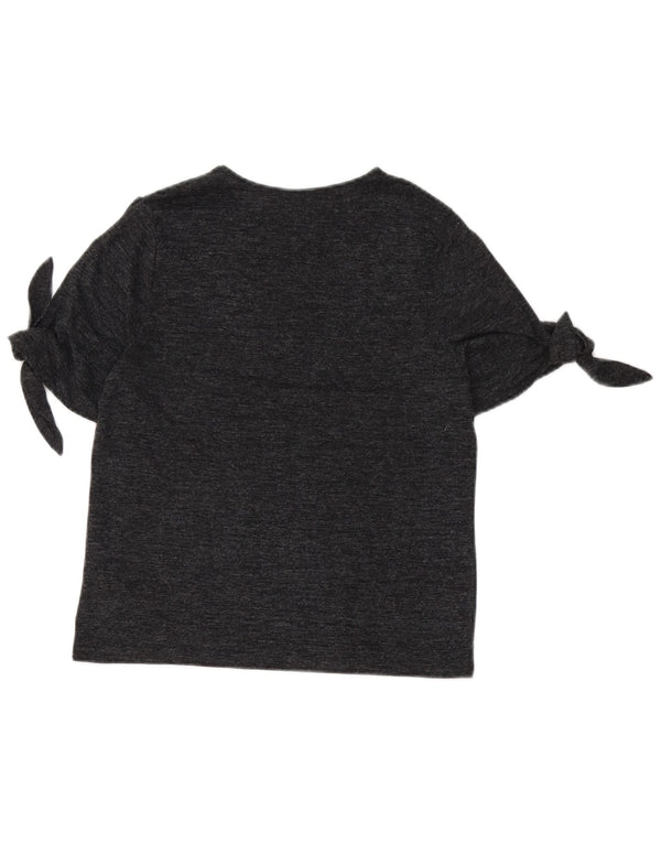 Zara Camiseta Mujer Top UK 40 Poliéster Moteado Gris Medio