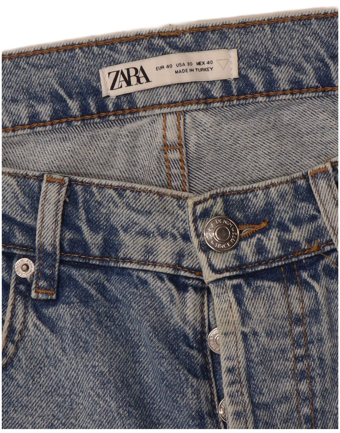 ZARA Hombre Vaqueros Cropped EU 40 Medium W30 L25 Azul