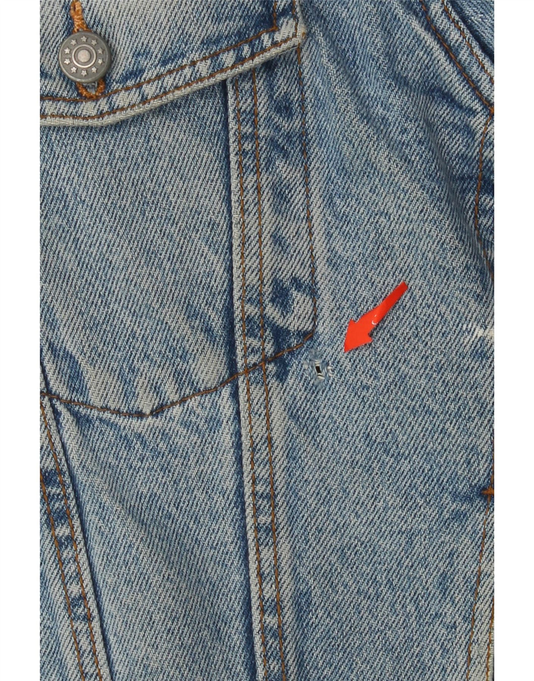 VINTAGE Chaqueta Sherpa de mezclilla para hombre Reino Unido 41 XL Algodón azul