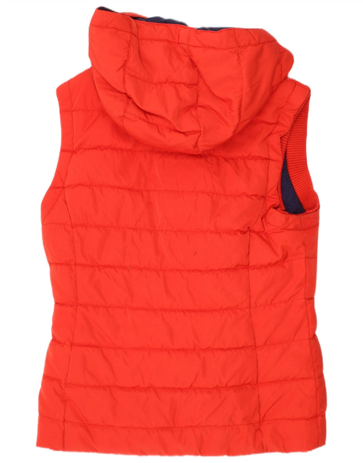 JACK WILLS Chaleco acolchado con capucha para mujer UK 8 Small Red Poliéster