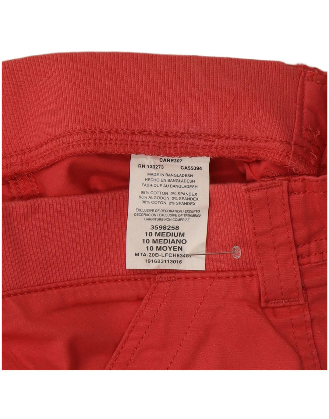 Lee Pantalones cortos cargo de talle medio para mujer, ajuste relajado, talla 10, grande, W32, algodón rosa