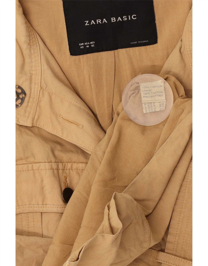 Zara Mujer Chaqueta Utilitaria EU 42 Grande Algodón Beige