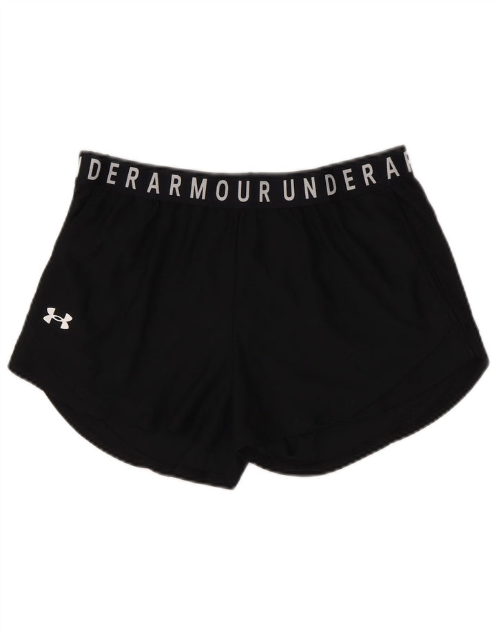 UNDER ARMOUR Pantalones cortos deportivos con estampado Heat Gear para mujer, talla 40, color negro