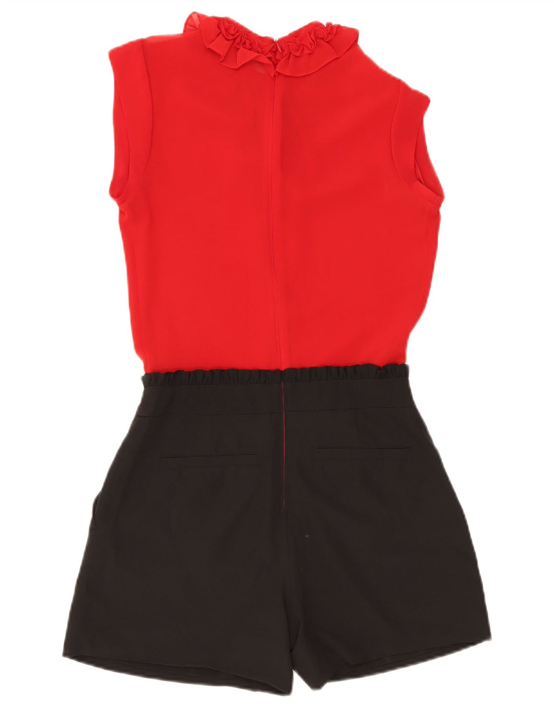 Mono corto con volantes en la parte delantera para mujer de Ted Baker Talla 0 2XS Poliéster con bloques de color rojo