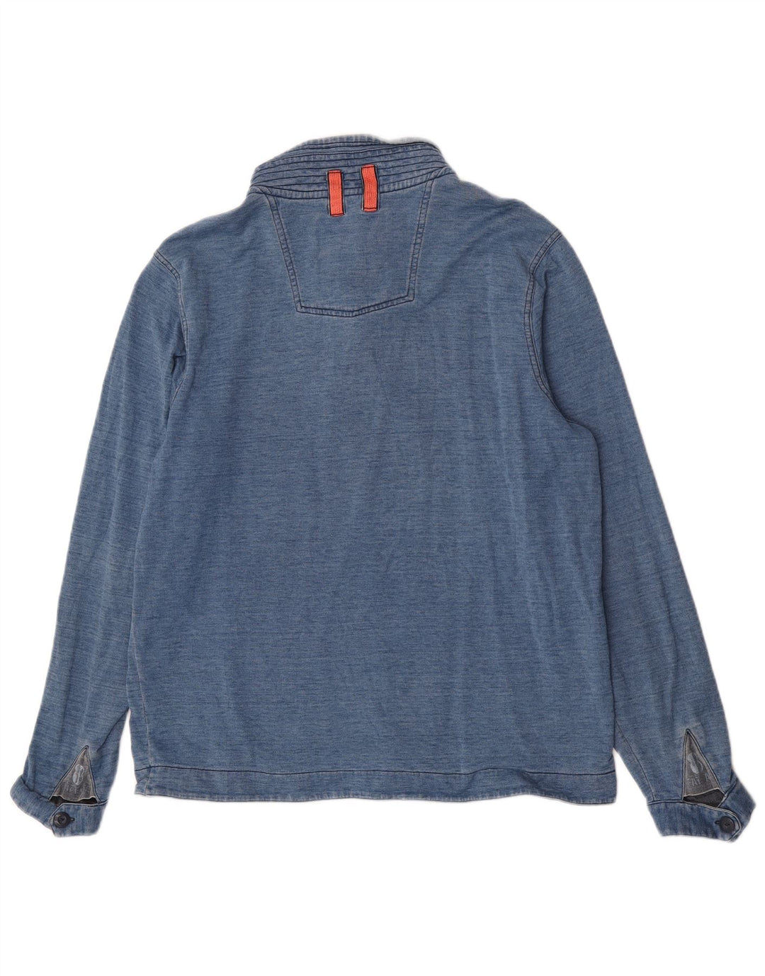 Sudadera con cuello abotonado para hombre de Fat Face, jersey grande de algodón con rayas diplomáticas en azul