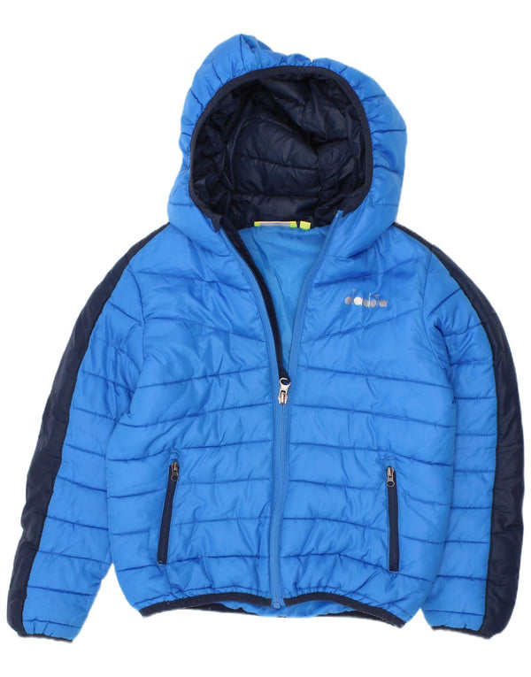 Diadora Chaqueta acolchada con capucha para niño 5-6 años Small Azul Colorblock
