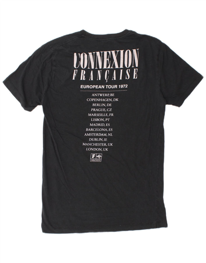 French Connection Camiseta gráfica para hombre Top pequeño de algodón negro