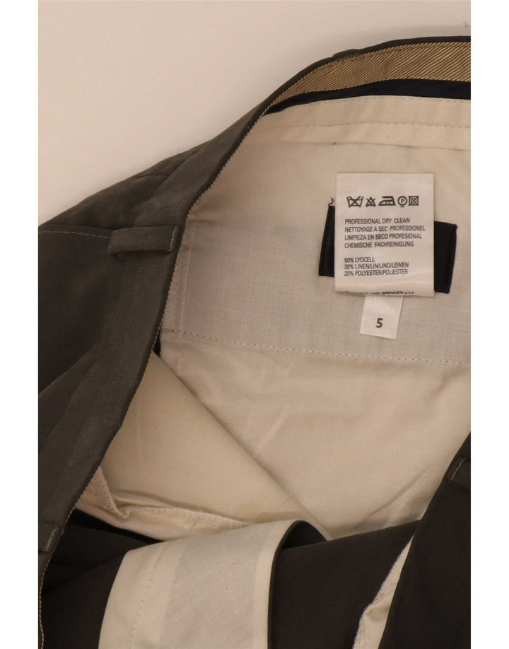 Marks & Spencer Pantalón de traje con pinzas para hombre W38 L31 Lyocell gris