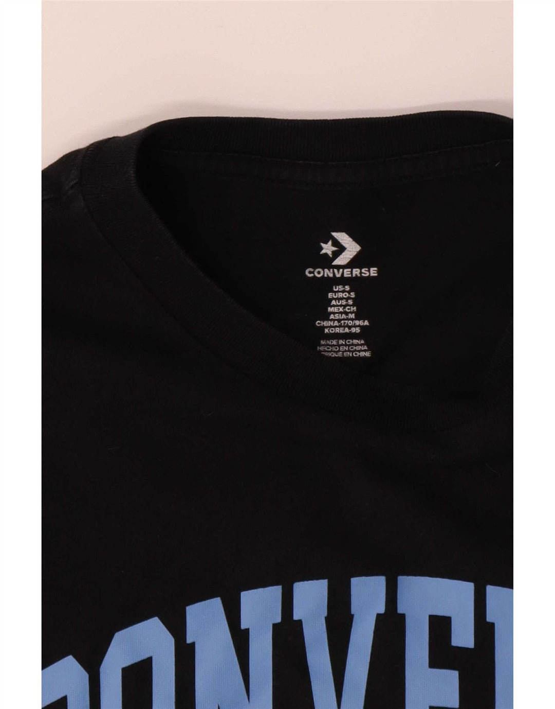 Converse - Camiseta gráfica para hombre, talla pequeña, algodón negro