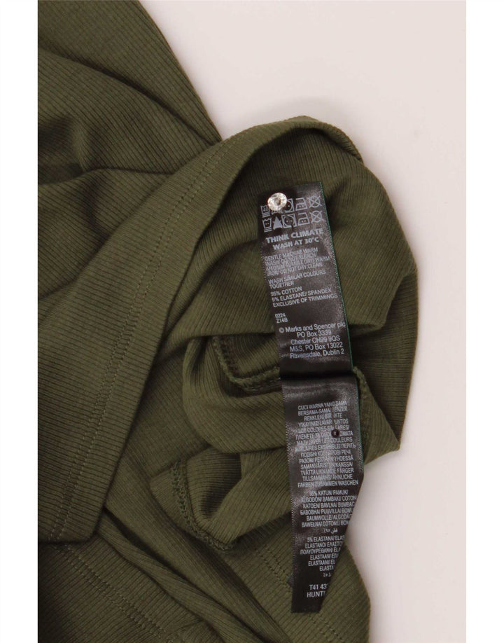 Marks & Spencer Top de un hombro para mujer UK 12 Algodón caqui mediano