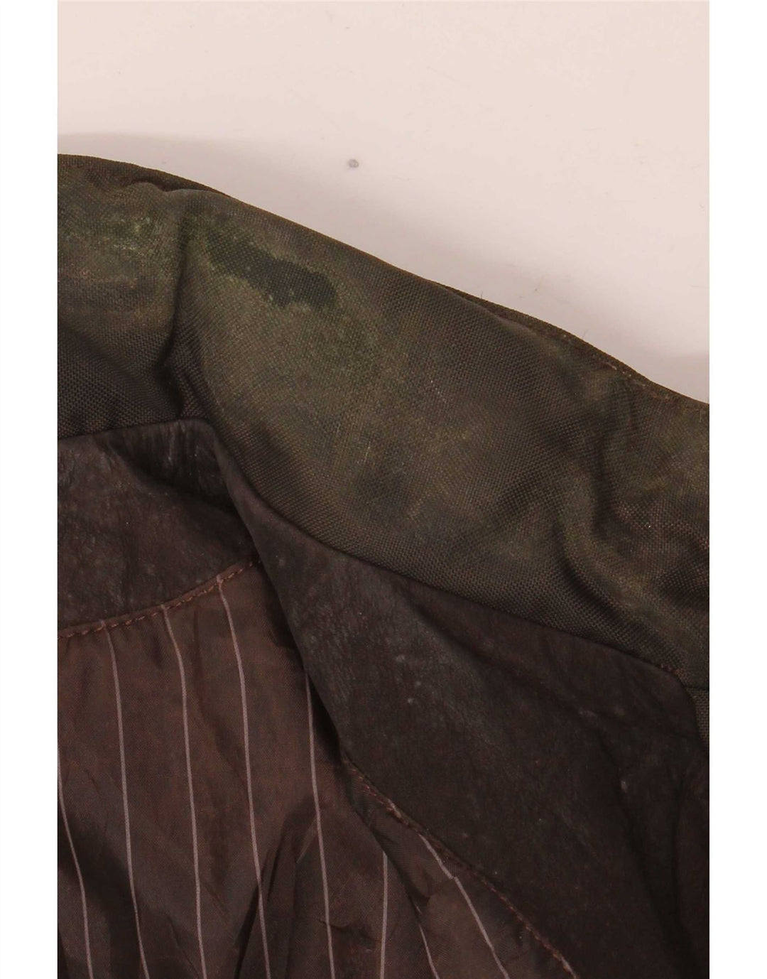Vintage hombres chaqueta de cuero con capucha IT 52 marrón grande
