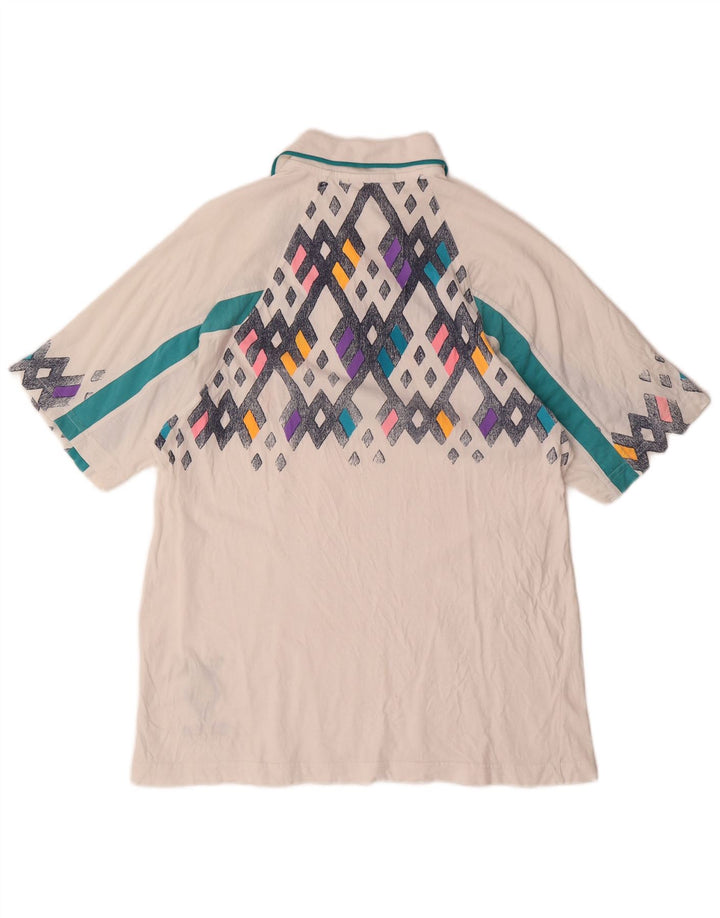 LOTTO Polo Hombre Medio Blanco Geométrico