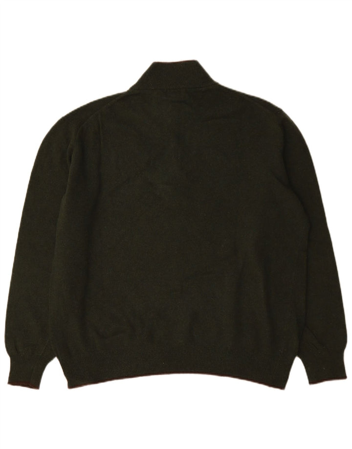 Fila Hombre Zip Neck Jumper Sweater Large Lana Verde