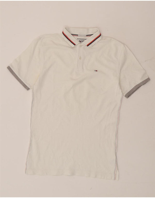 Polo Tommy Hilfiger Hombre Pequeño Algodón Blanco