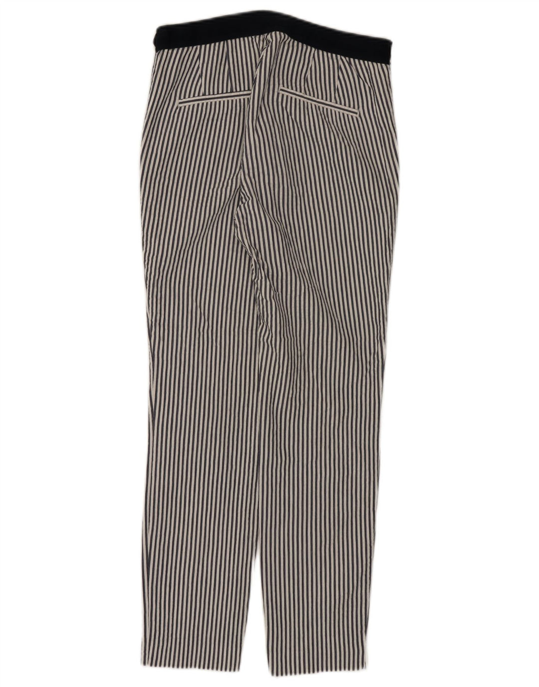 ZARA Mujer Pantalón Chino Slim Small W26 L27 Algodón Rayas Blanco