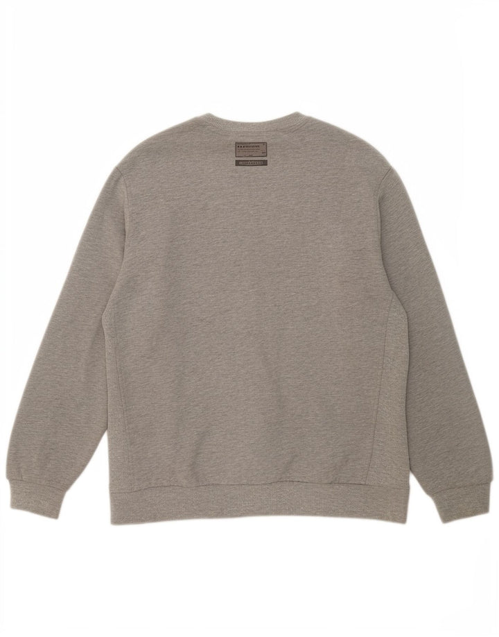 Superdry Sudadera extragrande con estampado gráfico para mujer, talla 44, algodón gris grande