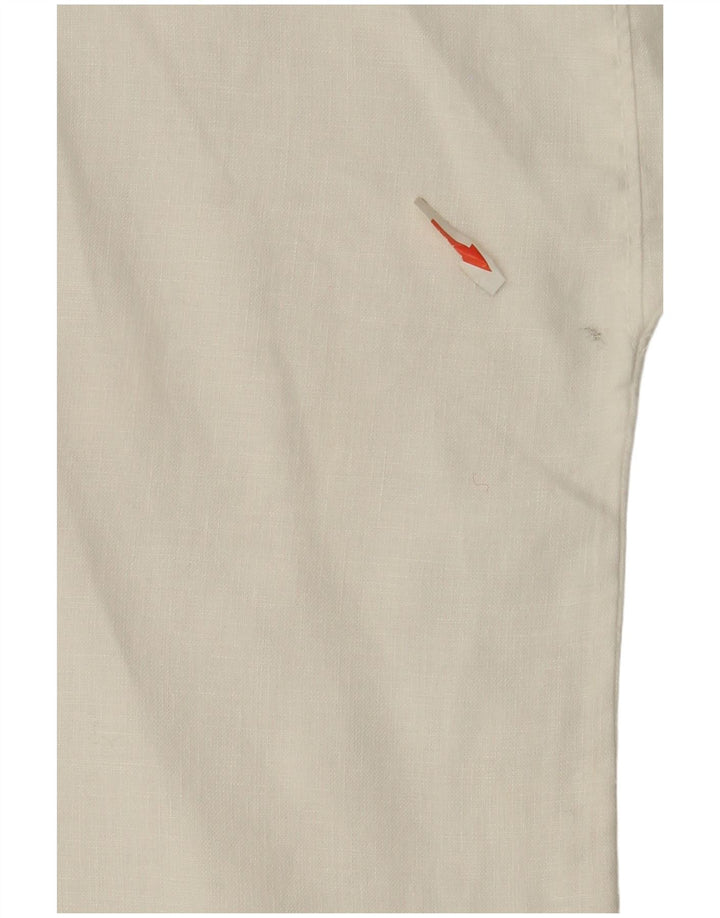 Stefanel Blusa de Ala de Murciélago para Mujer Top UK 40 Grande Lino Blanco