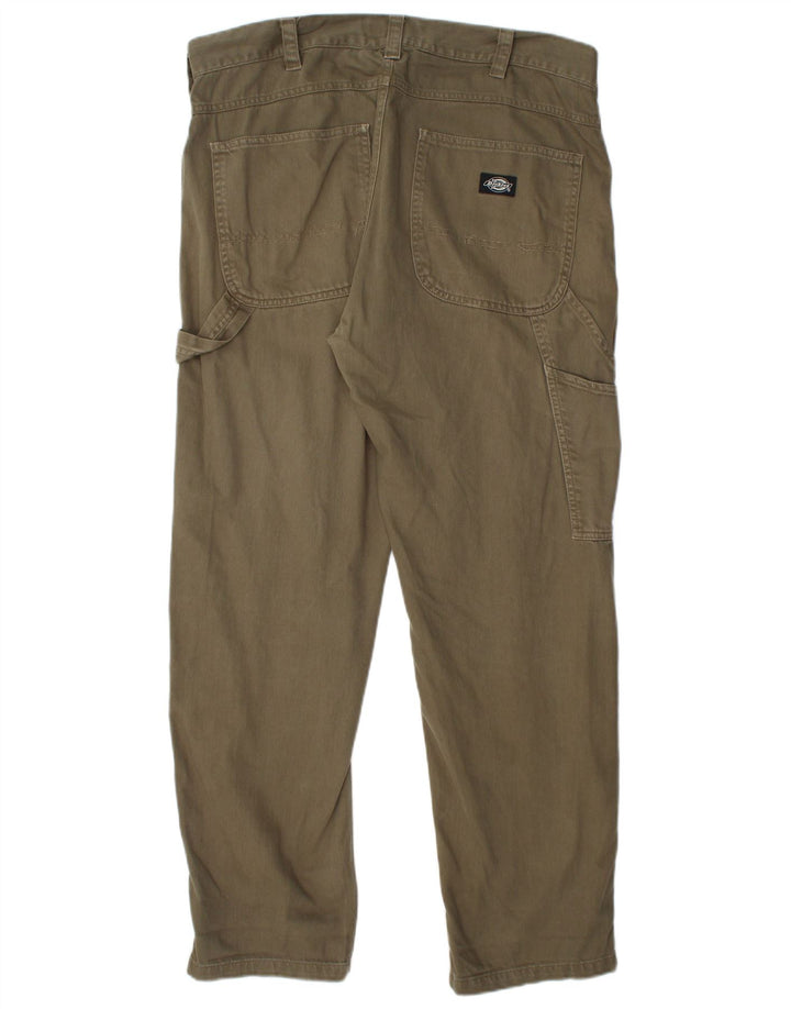 DICKIES Pantalones cargo rectos para hombre W34 L32 Algodón caqui