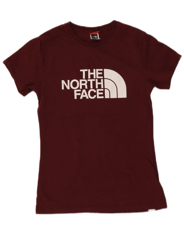 The North Face Camiseta gráfica para mujer Top UK 8 Small Borgoña Algodón