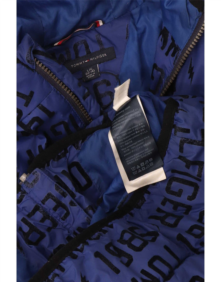 Tommy Hilfiger Chaqueta acolchada con gráfico para niños 12-13 años Grande Azul