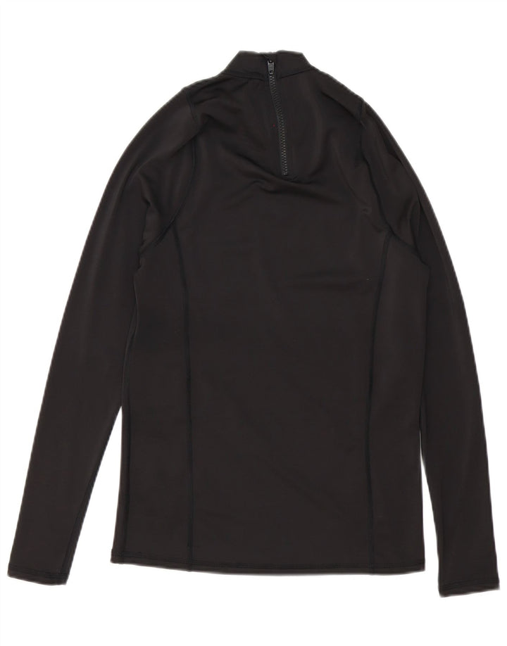 Mistral Mens Graphic Zip Neck Pullover Chándal Top Pequeño Poliéster Negro