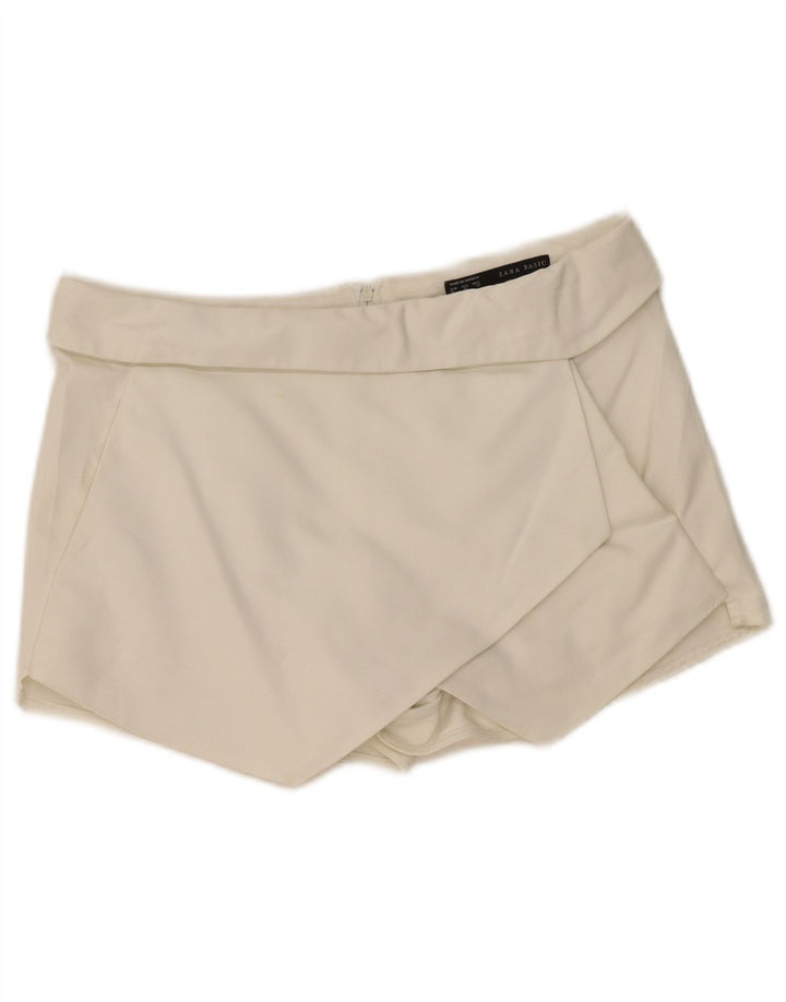 ZARA Falda Pantalón Mujer UK 40 Mediano Blanco