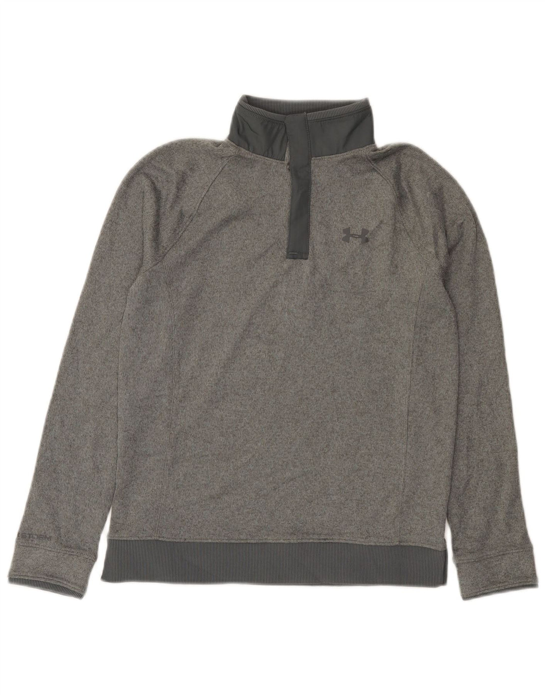Under Armour Sudadera con cuello con botones para niños de 11 a 12 años, talla grande, gris