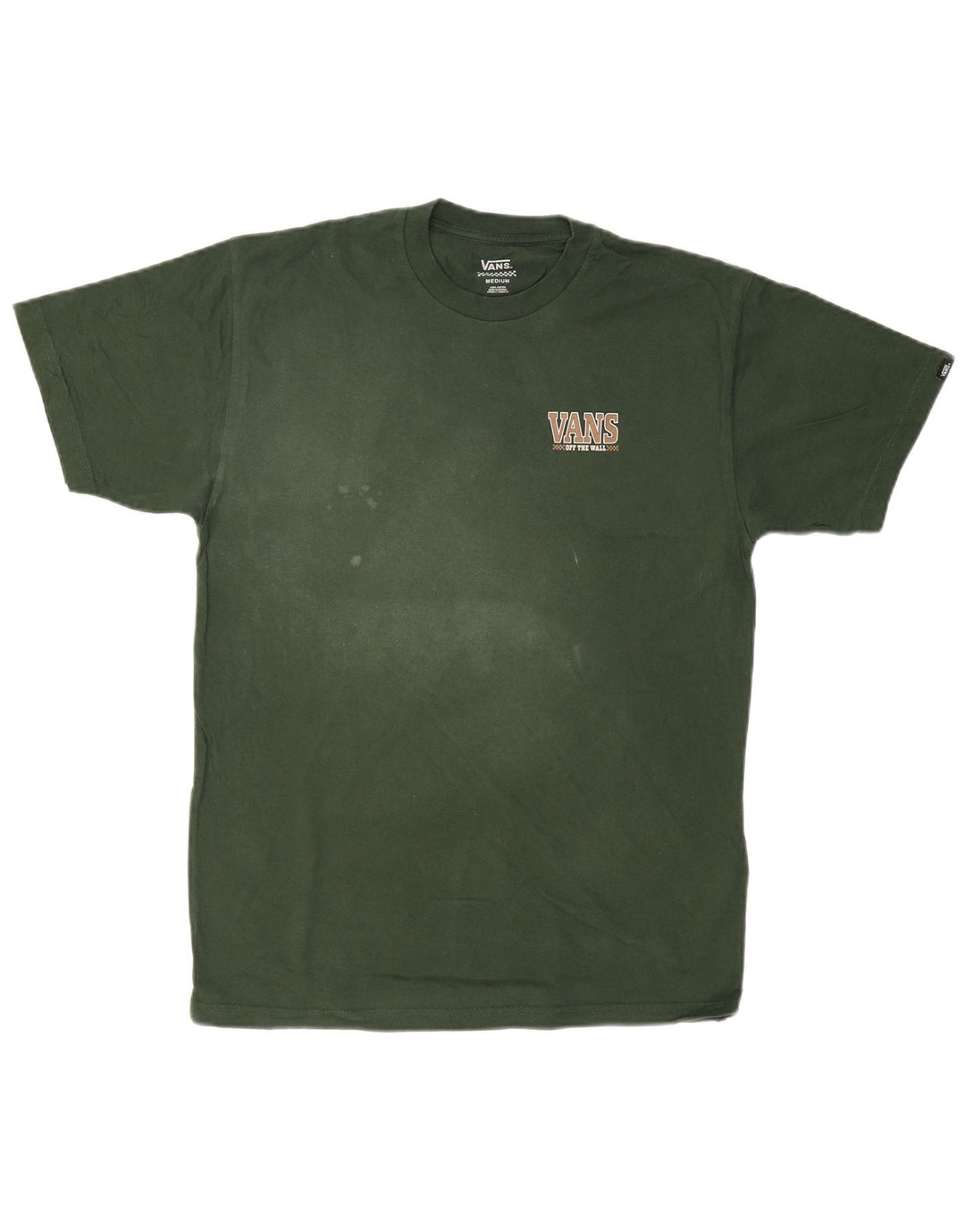 VANS Hombre Camiseta Gráfica Top Algodón Verde Medio
