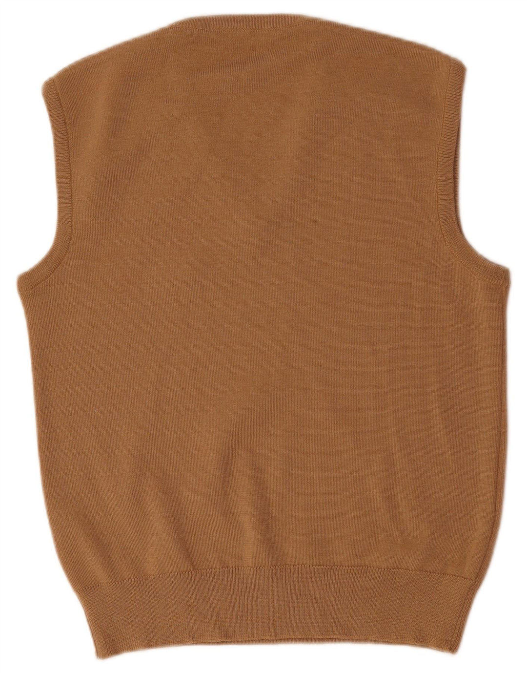 Vintage Hombres Chaleco Tank Top IT 48 Lana Beige Mediana