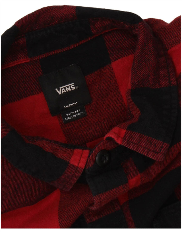 Camisa de franela de corte slim a cuadros de color rojo medio de Vans Hombre