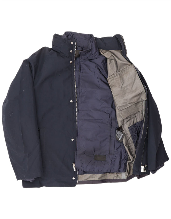 PRADA Chaqueta cortavientos para hombre IT 52 XL Azul marino Poliéster Clásico