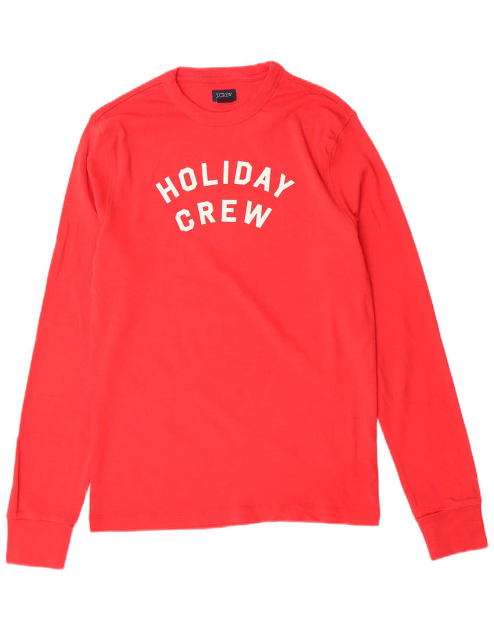 J. Crew Top gráfico para hombre de manga larga de algodón rojo medio