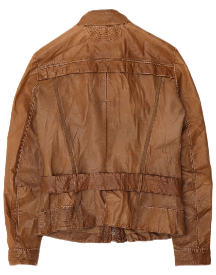 Dekker Chaqueta de cuero para mujer UK 10 Small Brown Leather