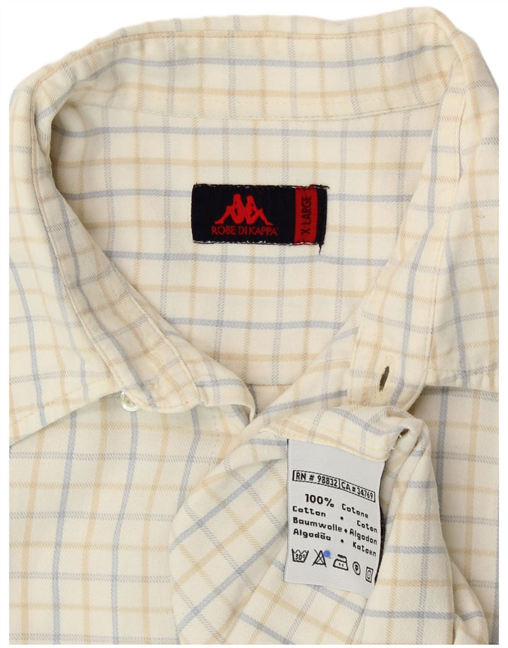 Camisa Kappa Hombre XL Off White Check Algodón