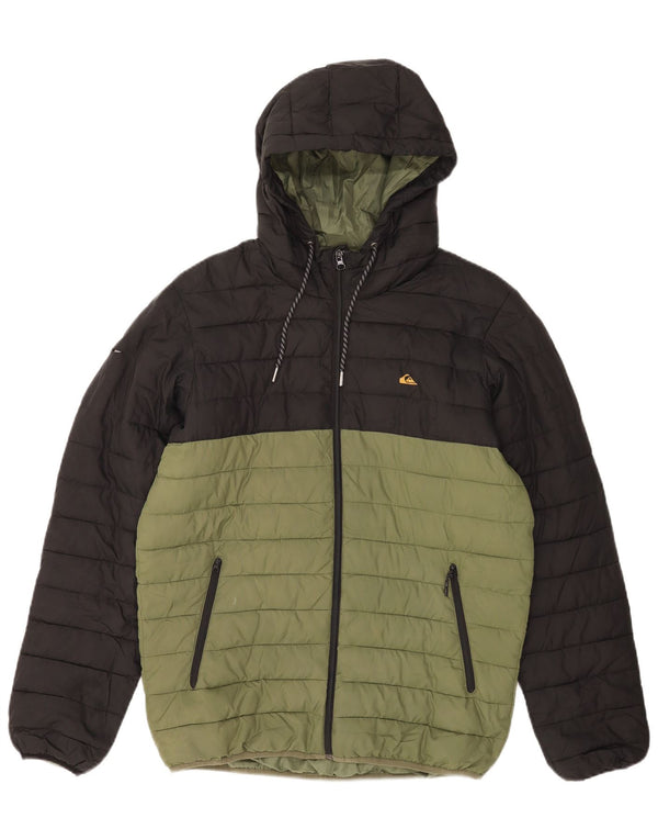 Quiksilver - Chaqueta acolchada con capucha para hombre, talla 38, color verde medio