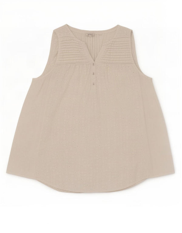 Blusa sin mangas para mujer Fat Face UK 44 Grande Algodón floral blanco