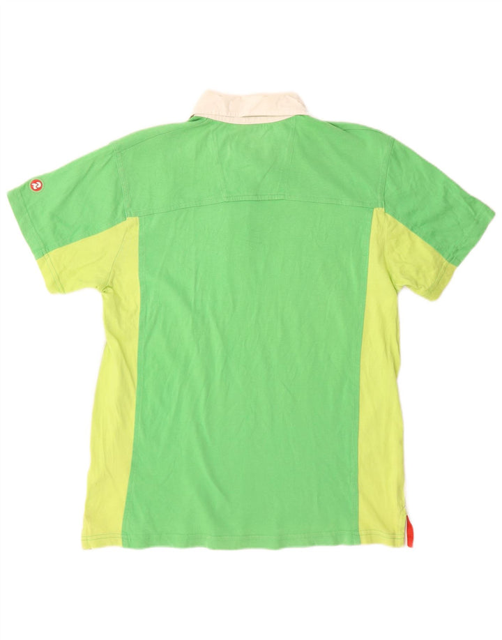 INVICTA Polo para hombre de algodón color block verde medio
